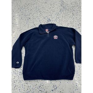 Majestic Dark Blue Quarter-Zip Sweater